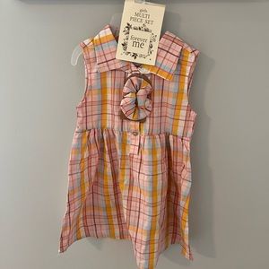 Plaid dress and scrunchie